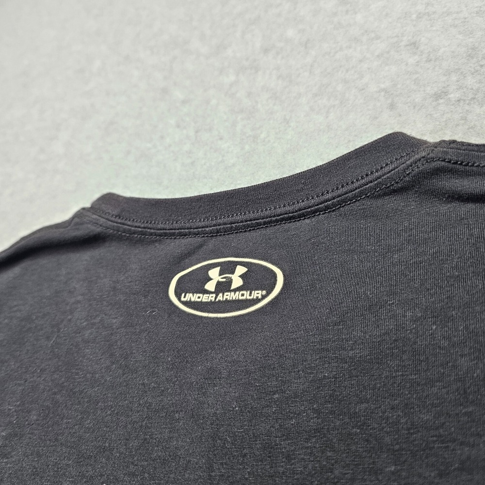 Under Armour Mens Medium UA Heatgear Loose Fit Adult Black Logo Shirt - Picture 8 of 10